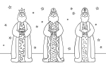 The Three Wise Men Standing with Gifts 🎁🌟👑