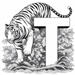 Tiger and Letter T 🐅