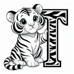 Cute Baby Tiger and Letter T 🐅👶