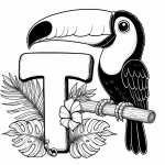 Toucan Bird with Letter T 🐦