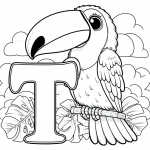 Toucan Bird with Letter T 🐦🌈🎨