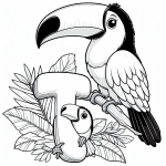 Toucan Bird with Letter T and Baby Toucan 🐦🌈🎨