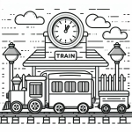 A Train at Train Station 🚂🏫