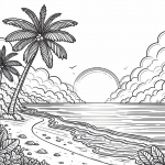 Tropical Beach Sunset 🌅🏝️