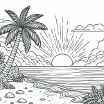 Tropical Beach Sunset 🌅🏝️🥥