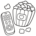 TV Remote Control with Popcorn in Cute Container 🍿📺🛋️