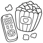 TV Remote Control with Popcorn in Cute Container 🍿📺🛋️