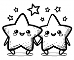 Two Cute Stars Walking Hand in Hand Smiling 🌟👫😊