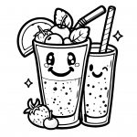 Two Smiling Smoothies 🥤🍓🍒😉