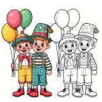 Two Brothers Dressed up as Clowns with Balloons 👬🤡🎈