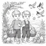 Two Brothers Collecting Easter Eggs and Playing Together 🐣👬🏞️