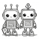 Two Cute Robots 🤖💖🤖💖