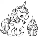 Unicorn with Strawberry Cupcake with Candle 🍓🦄🧁✨