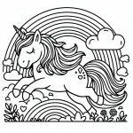 Unicorn with Clouds and Rainbow 🦄🌈☁️