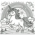 Unicorn with Clouds and Rainbow 🦄🌈☁️