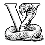 Viper Snake with Letter V 🐍