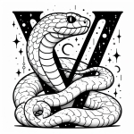 Viper Snake with Letter V 🐍