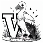 Vulture with Letter V 🦅