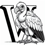 Vulture with Letter V 🦅