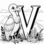 Vulture with Letter V 🦅
