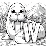 Walrus with Letter W