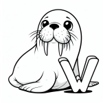 Walrus with Letter W