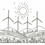 Landscape with Wind Turbines and Sun 🌄🍃