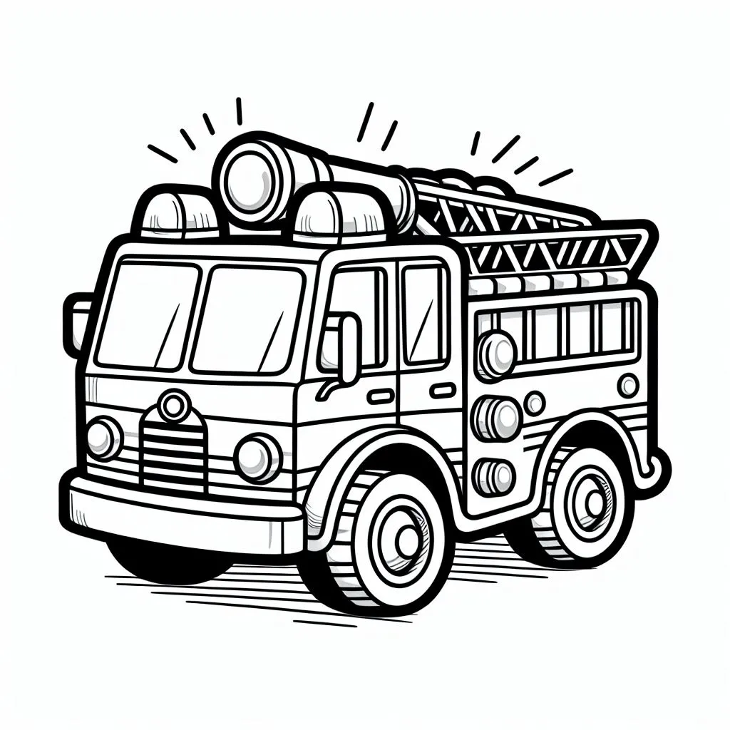 Toy Fire Truck 🚒🧸 Coloring Page