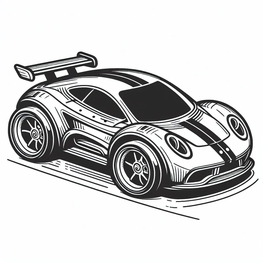 A Toy Race Car 🏎️ Coloring Page