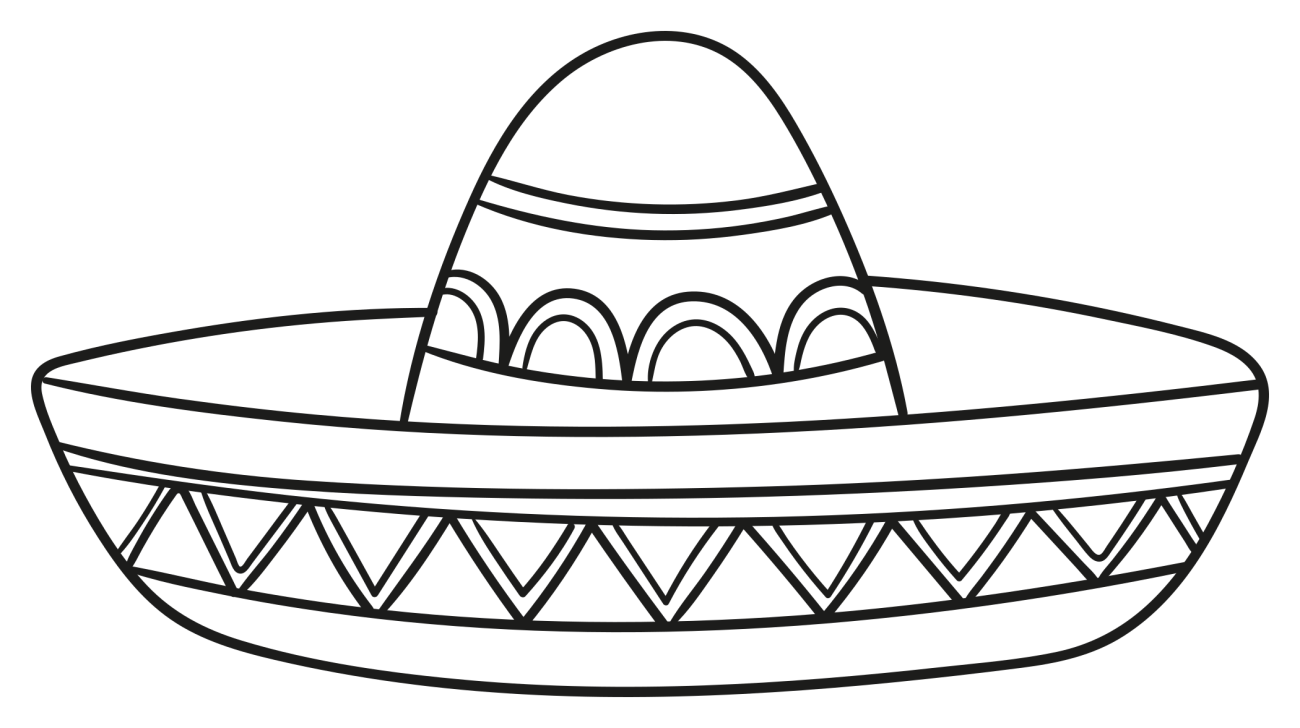 Traditional Mexican Hat with Colorful Patterns 🎩🌮🇲🇽 Coloring Page