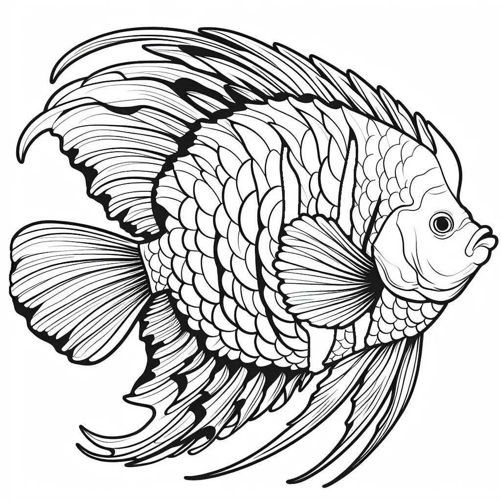 Tropical Fish 🐠 Coloring Page