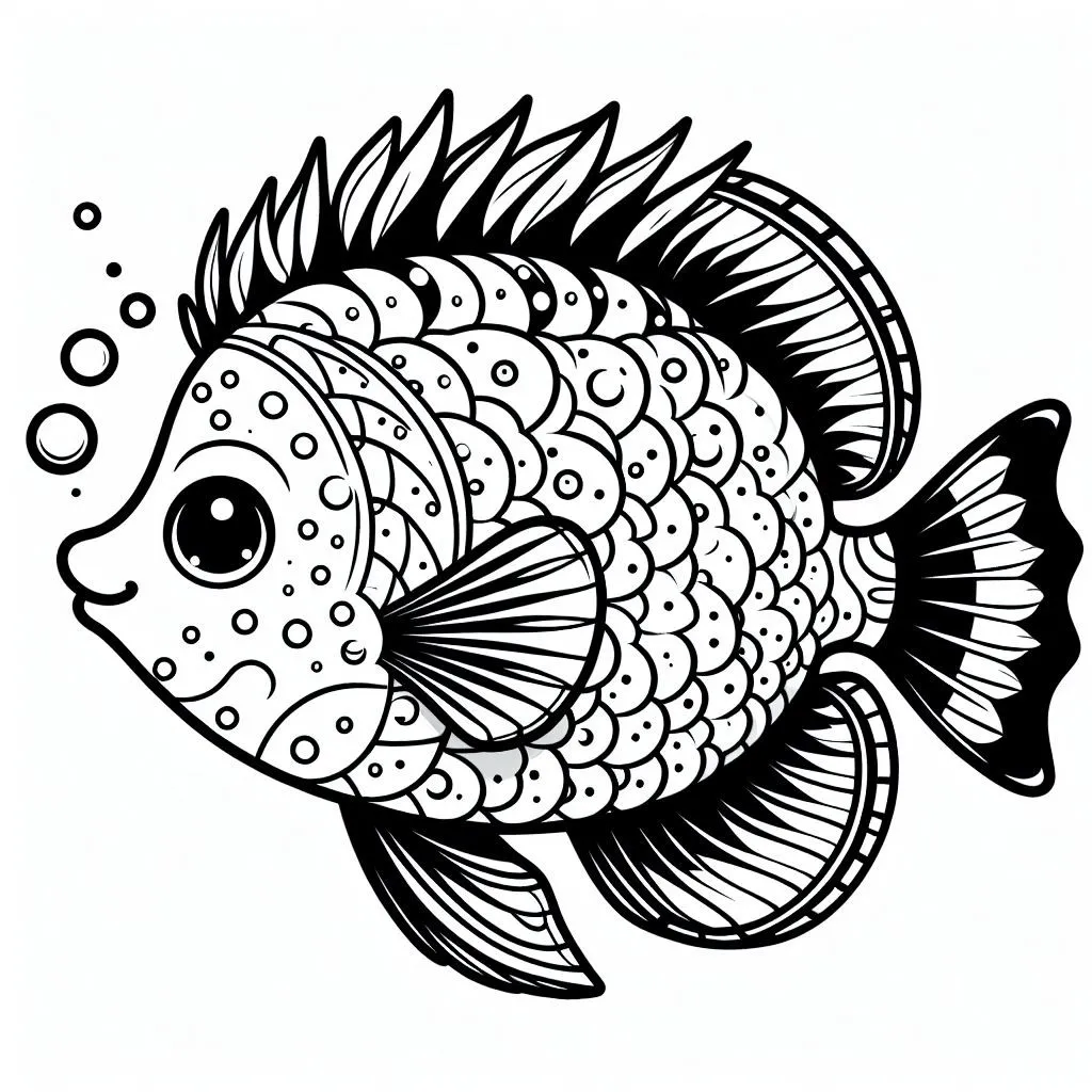 Tropical Fish 🐠 Coloring Page