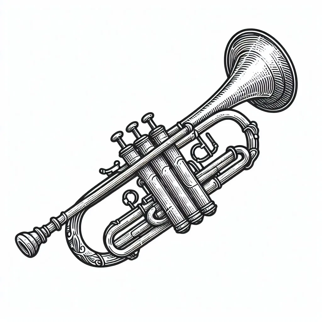 Trumpet 🎺 Coloring Page