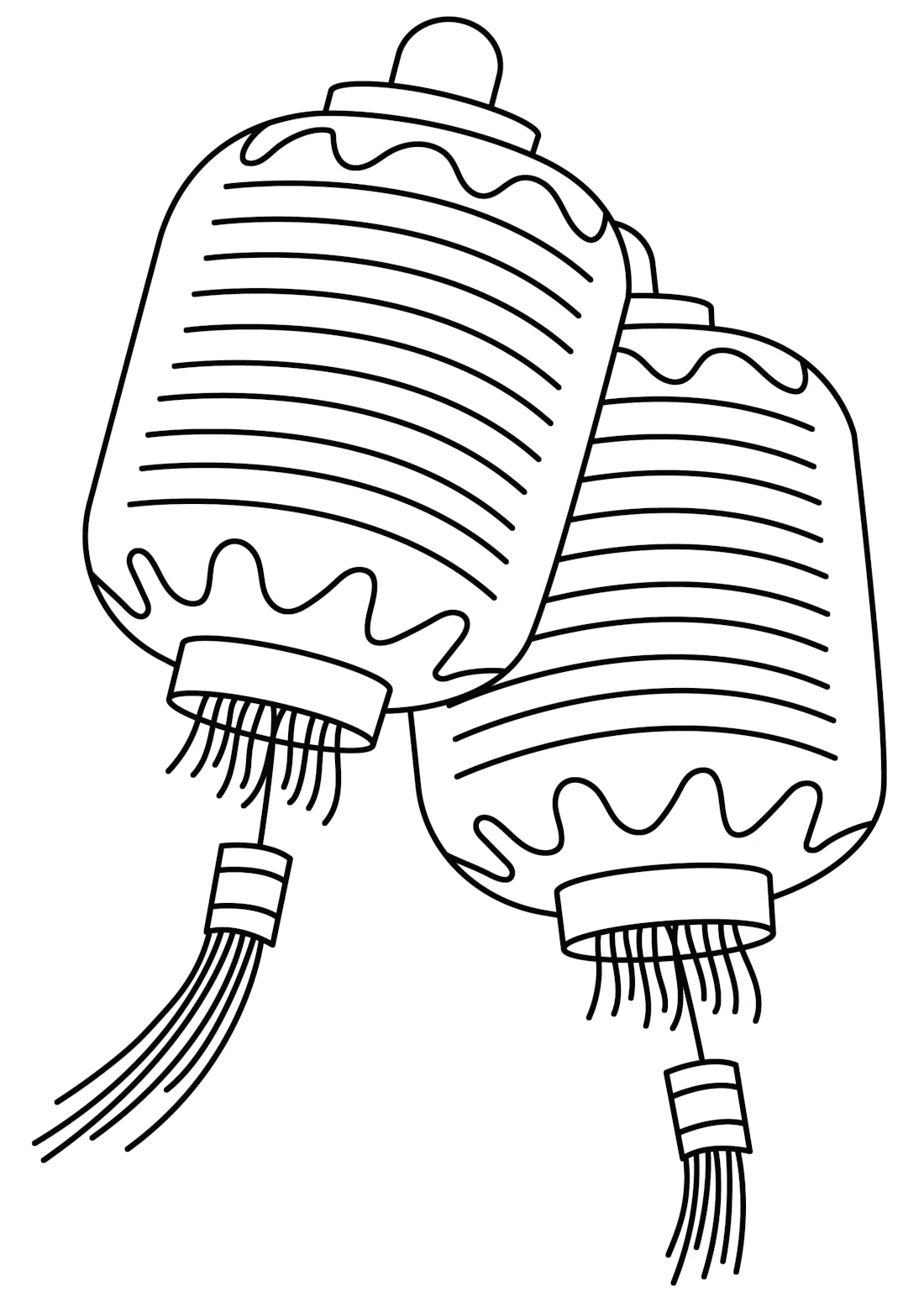 Two Chinese Lanterns 🏮✨🎆🕯️ Coloring Page