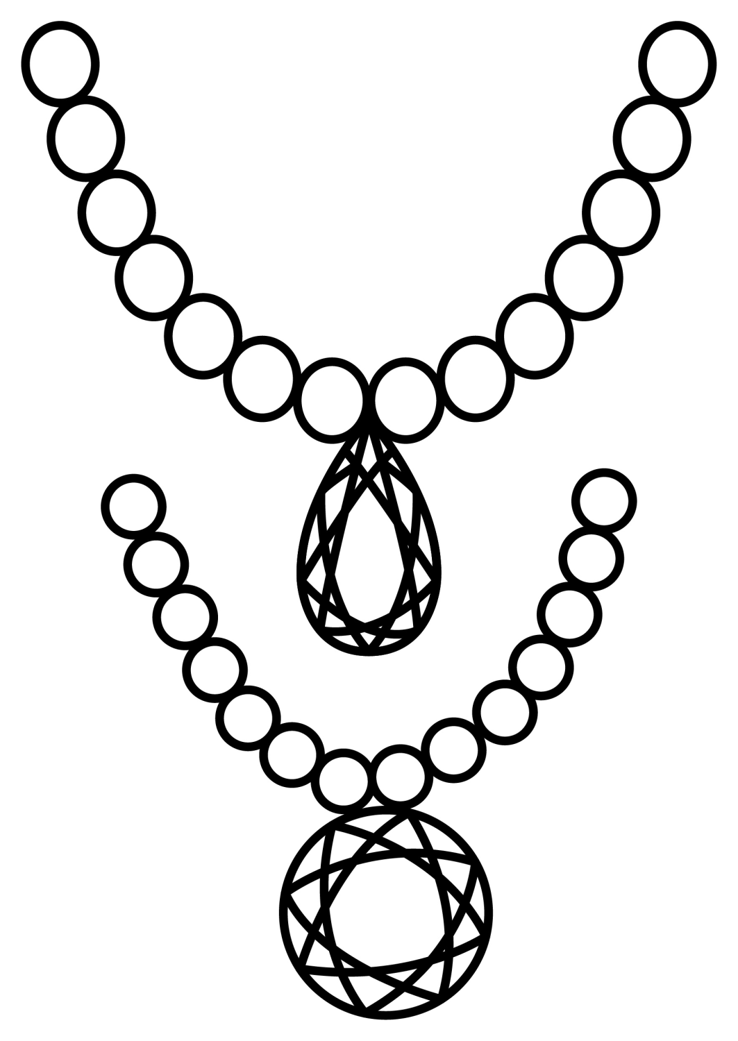 Two Elegant Necklaces with Stones 💎✨💍 Coloring Page