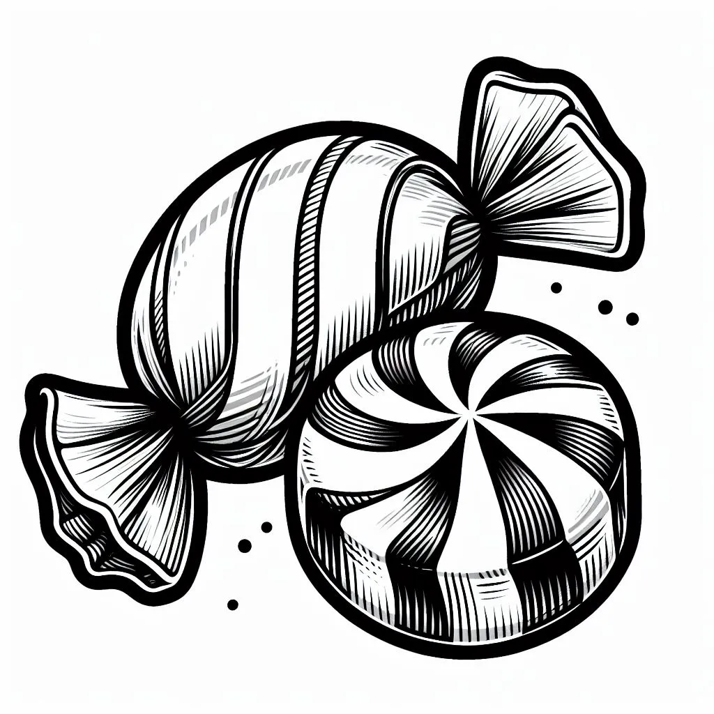 Two Candies 🍬🍬 Coloring Page