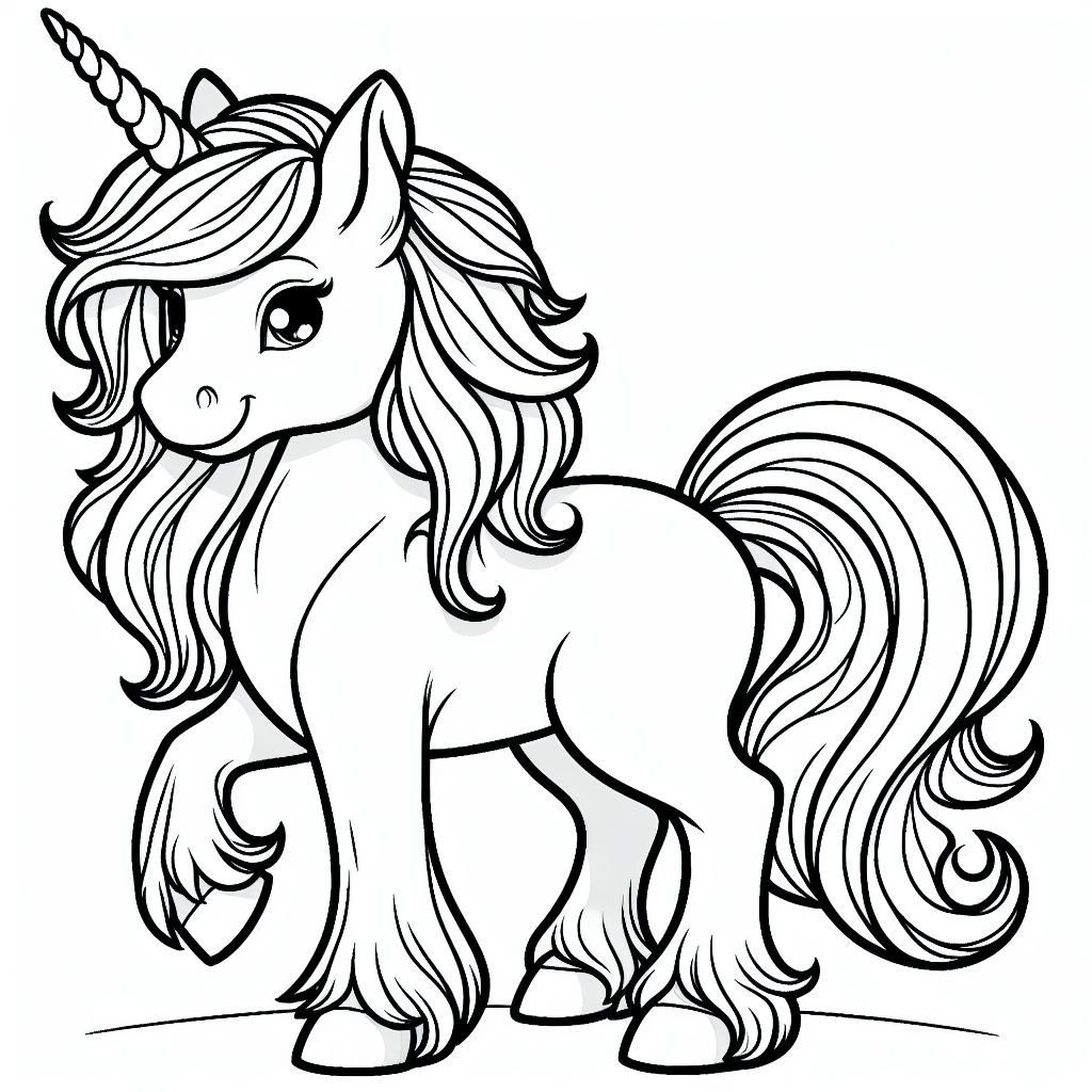 Unicorn 🦄🌈 Coloring Page