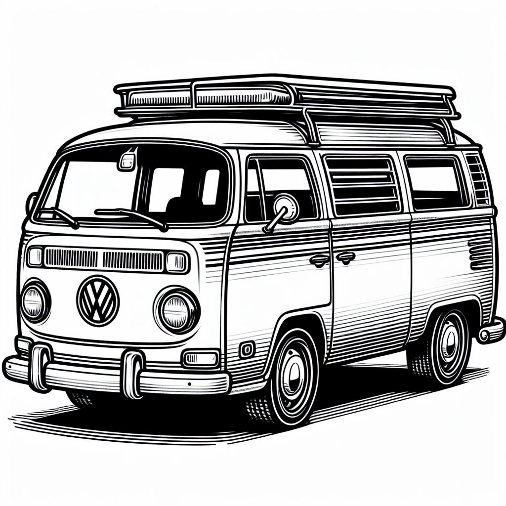 Volkswagen Van 🚐 Coloring Page