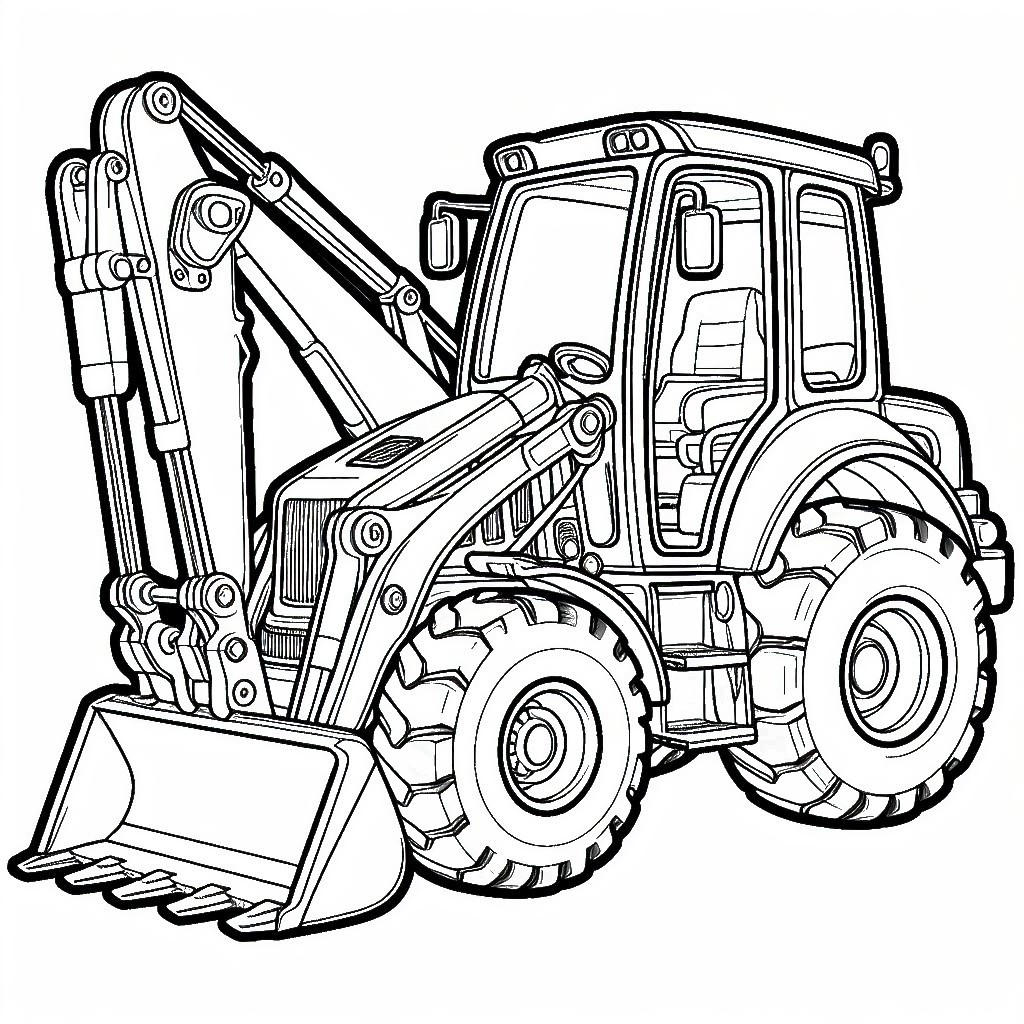 Wheel Loader Construction Vehicle 🚧🚜 Coloring Page