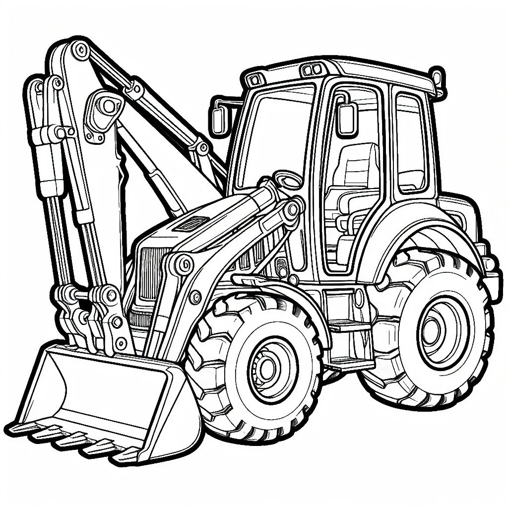 Wheel Loader Construction Vehicle 🚧🚜 Coloring Page