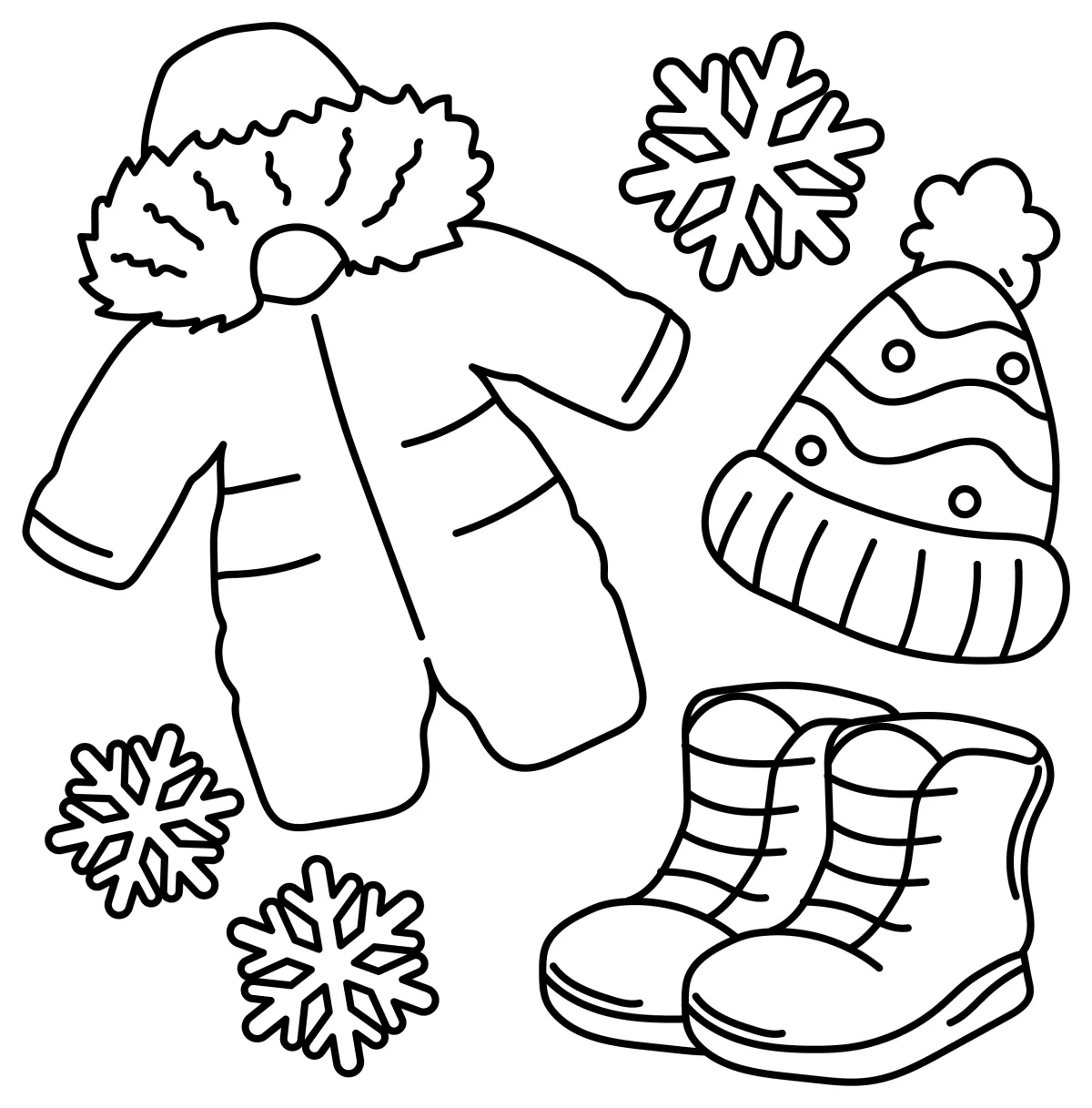 Winter Clothing Bundle ❄️🧣🧤 Coloring Page