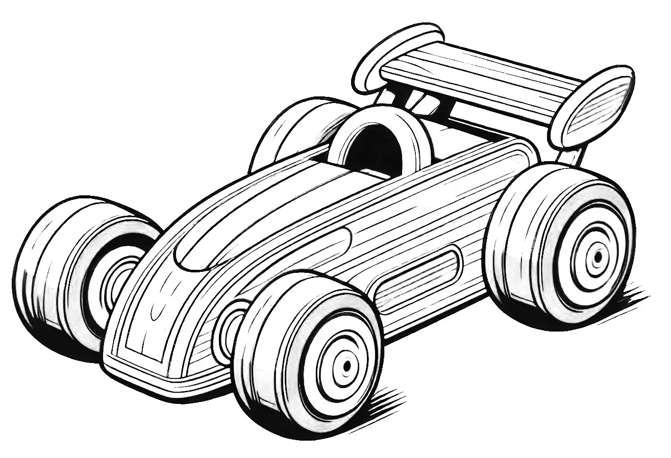 Wooden Toy Race Car 🏎️🌟 Coloring Page