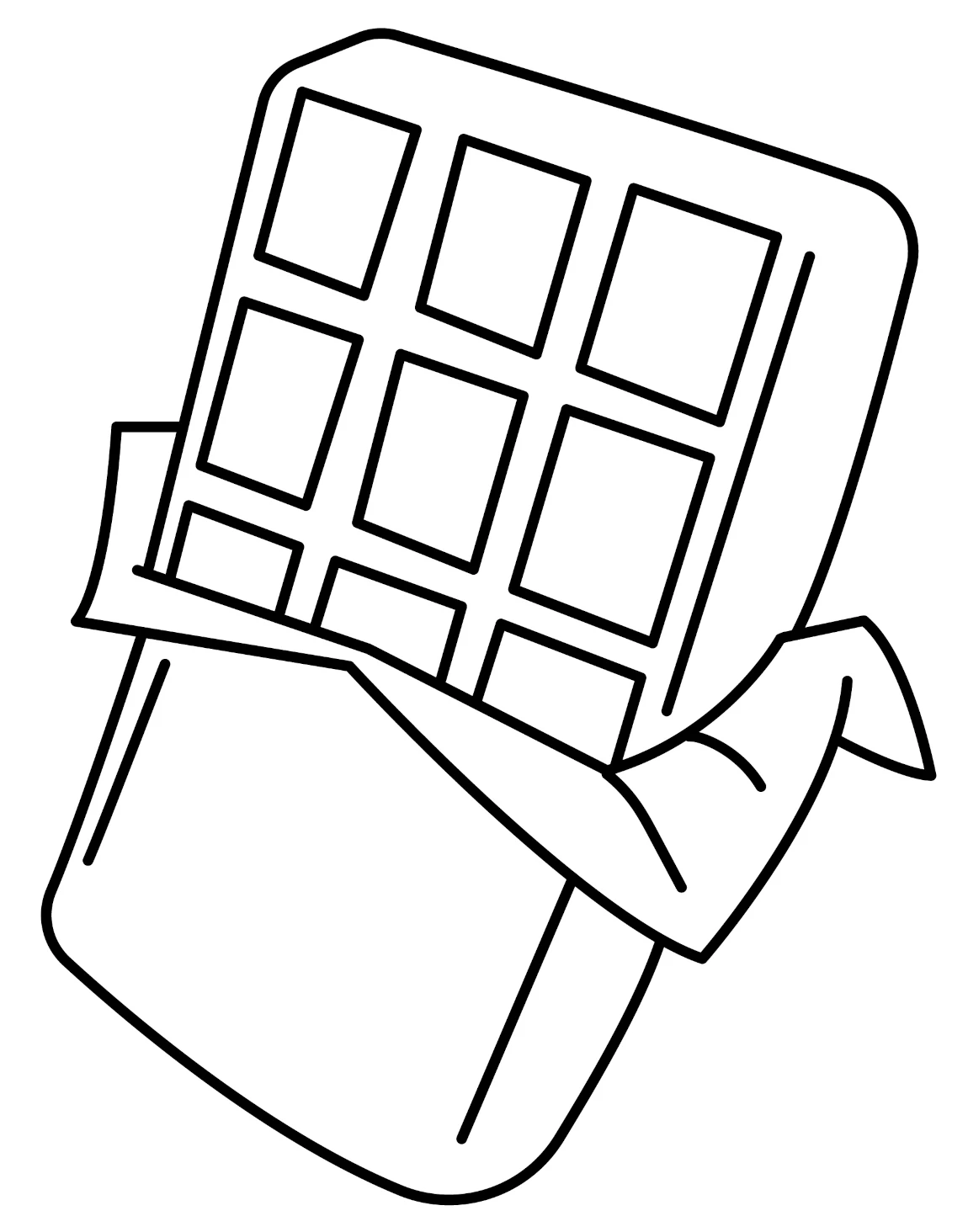 Wrapped Chocolate Bar – Yummy Treat 🍫🎁😋 Coloring Page